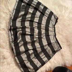 Black and Silver Flare Skirt